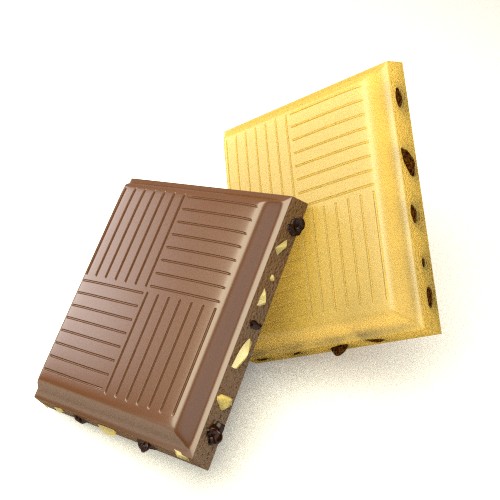 Chocolate and white chocolate pieces. preview image 1